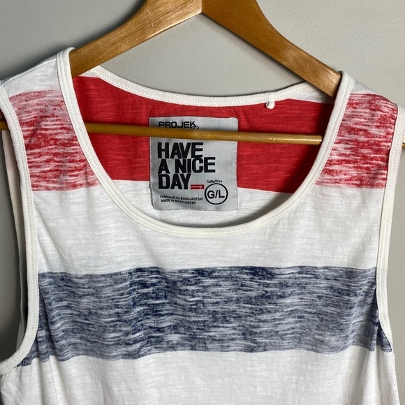 Projek Raw Men's Inside Out Red White Blue Beach Tank Top Size Large Surfer - Picture 5 of 13